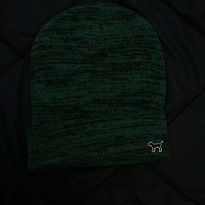 Green and black beanie